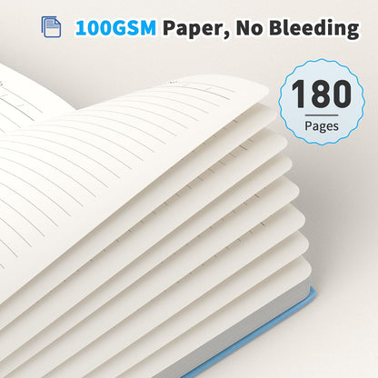 Oucaru Lined Journal Notebook, 8 Pack, 180 Pages, A5 Journals for Writing, 100 GSM Thick Paper, Small Notebooks Daily Journal for Women Men Work, Business, School, Travel Supplies