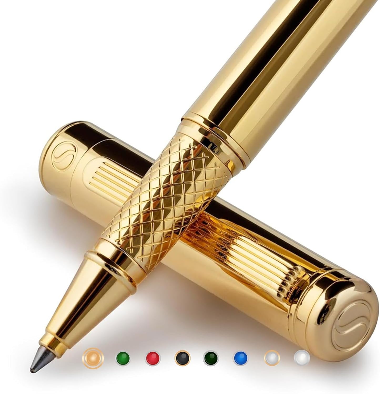 Scriveiner Midnight Blue Rollerball Pen - Stunning Blue Lacquer Luxury Pen, Chrome Finish, Schmidt Ink Refills, Men & Women, Professional, Executive Office, Nice Pen