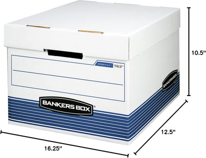 Bankers Box 20-Pack Medium Duty File Storage Boxes with Lids, FastFold Assembly, Letter/Legal, STOR, (0076315)
