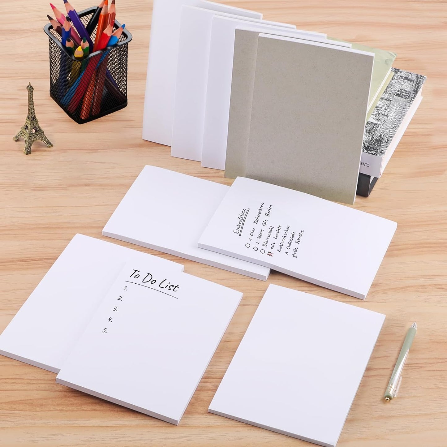 Hoiny Note Pads 5.5x8.5 In, 10 Pack Blank Server Notepad, 50 Sheets Per Scratch Memo Pads for Grocery Shopping To Do Lists, Small White Paper for Writing Quick Notes Work Home Office