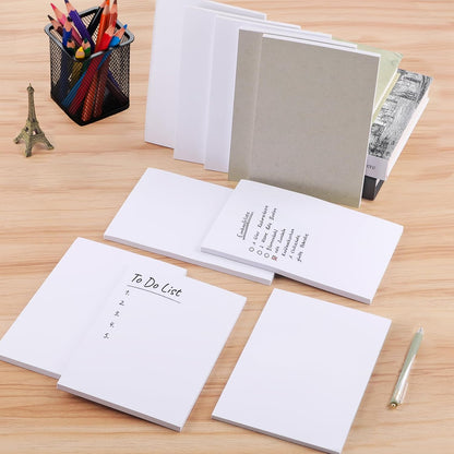 Hoiny Note Pads 5.5x8.5 In, 10 Pack Blank Server Notepad, 50 Sheets Per Scratch Memo Pads for Grocery Shopping To Do Lists, Small White Paper for Writing Quick Notes Work Home Office
