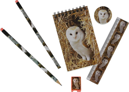 Deluxebase Wild Stationery Set - Dolphin from Animal Stationery Sets with 2 Pencils, Eraser, Pencil Sharpener, Ruler & Cute Notebook. Ideal Office Supplies, Desk Accessories & College Essentials.