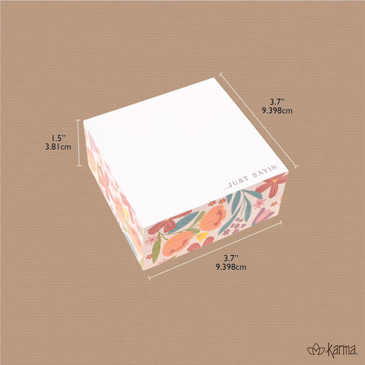 Karma, Block Notepad, 500 Sheet Memo Paper Cube, Non-Sticky Memo Pad Cube for Office, and Home, Mushrooms