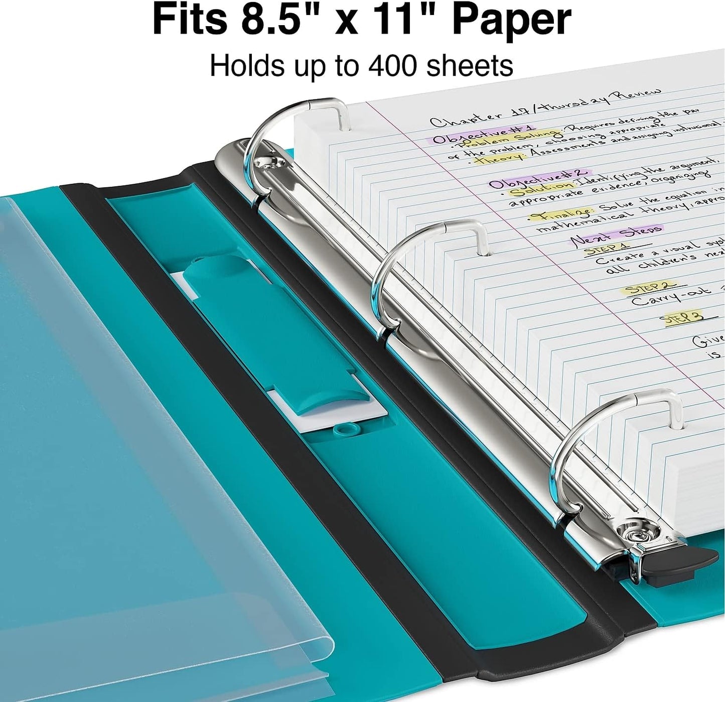 Staples Better Binder 2-Inch D-Ring View Binder, Reinforced Spine, Holds Up to 540 Sheets, Teal, for Office & School