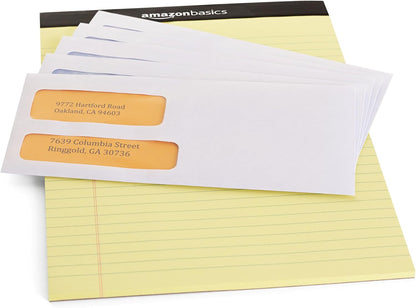 Amazon Basics #9 Security Tinted Double Window Envelopes for Invoices and Documents, Self-Seal, 3-7/8" x 8-7/8", White, 500-Pack