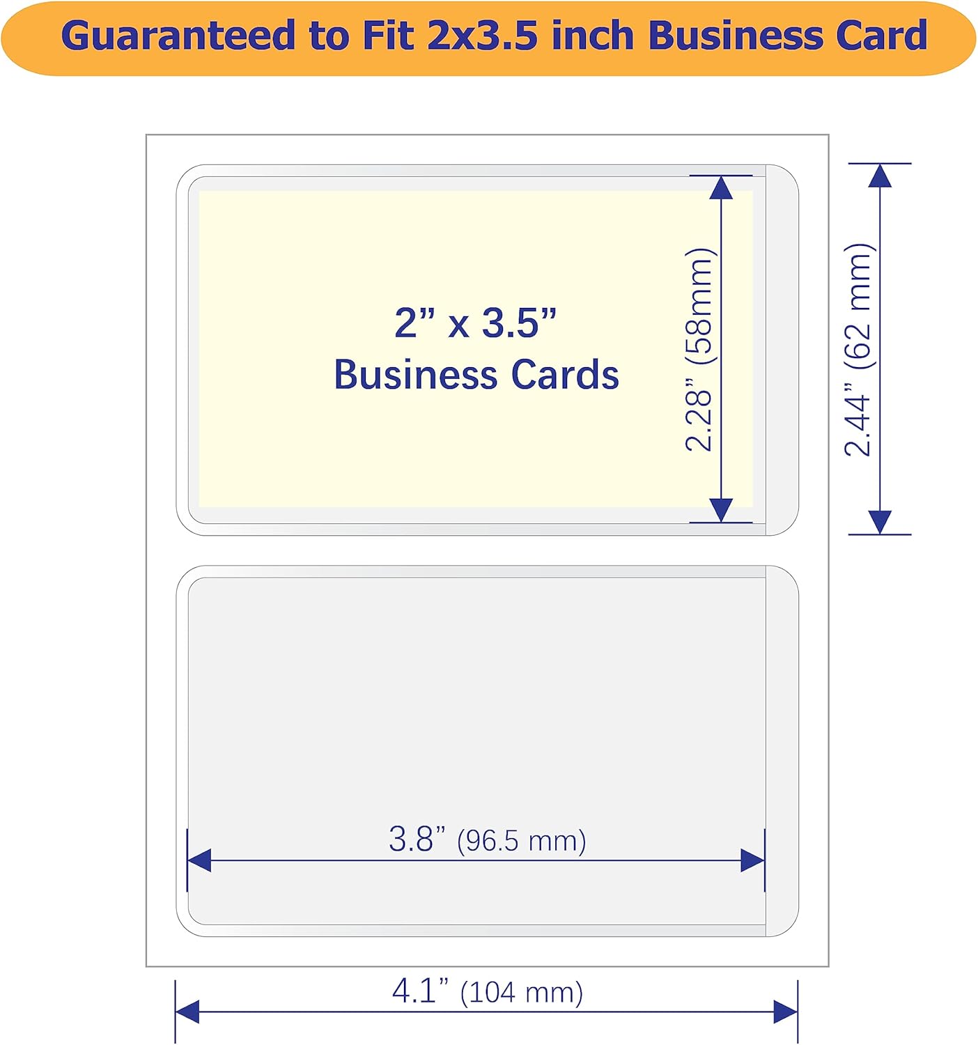 Clear Adhesive 3" x 5" Index Card Pockets With Top Open Loading, 50 Pack, Plastic Labels Holders for Storage Bins and Library, Ideal for Organizing and Protecting Your Cards