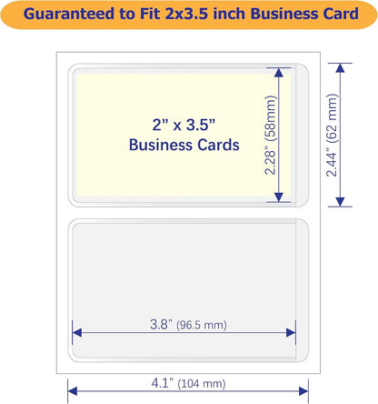 Clear Adhesive 3" x 5" Index Card Pockets With Top Open Loading, 50 Pack, Plastic Labels Holders for Storage Bins and Library, Ideal for Organizing and Protecting Your Cards