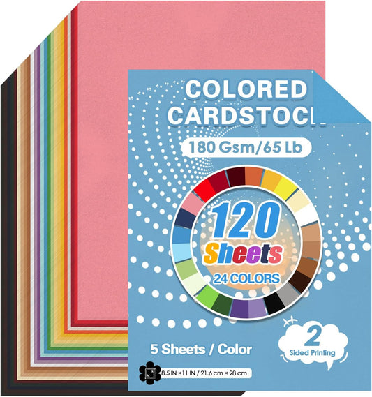 240 Sheets Colored Cardstock Bulk 180gsm Colored Paper 8.5" x 11", Assorted Colors Card Stock Print Paper for School Office DIY Craft Card Making