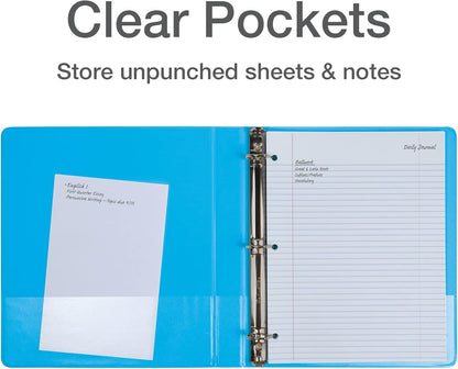 Oxford® 3 Ring Binders, Binders for School and Office, Durable 2 inch D Rings, Holds 540 Sheets, ClearVue™ Presentation Binder, Green, 4PK