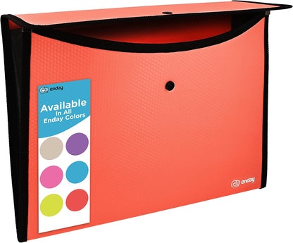 Square Flap Document Holder Blue, Expanding File Folder, A4 Letter Size Reusable Filling Envelopes, Snap Closure Wallet File Pouch Also Available in Pink, Purple, Green, Red, Grey, 1 Pc– By Enday