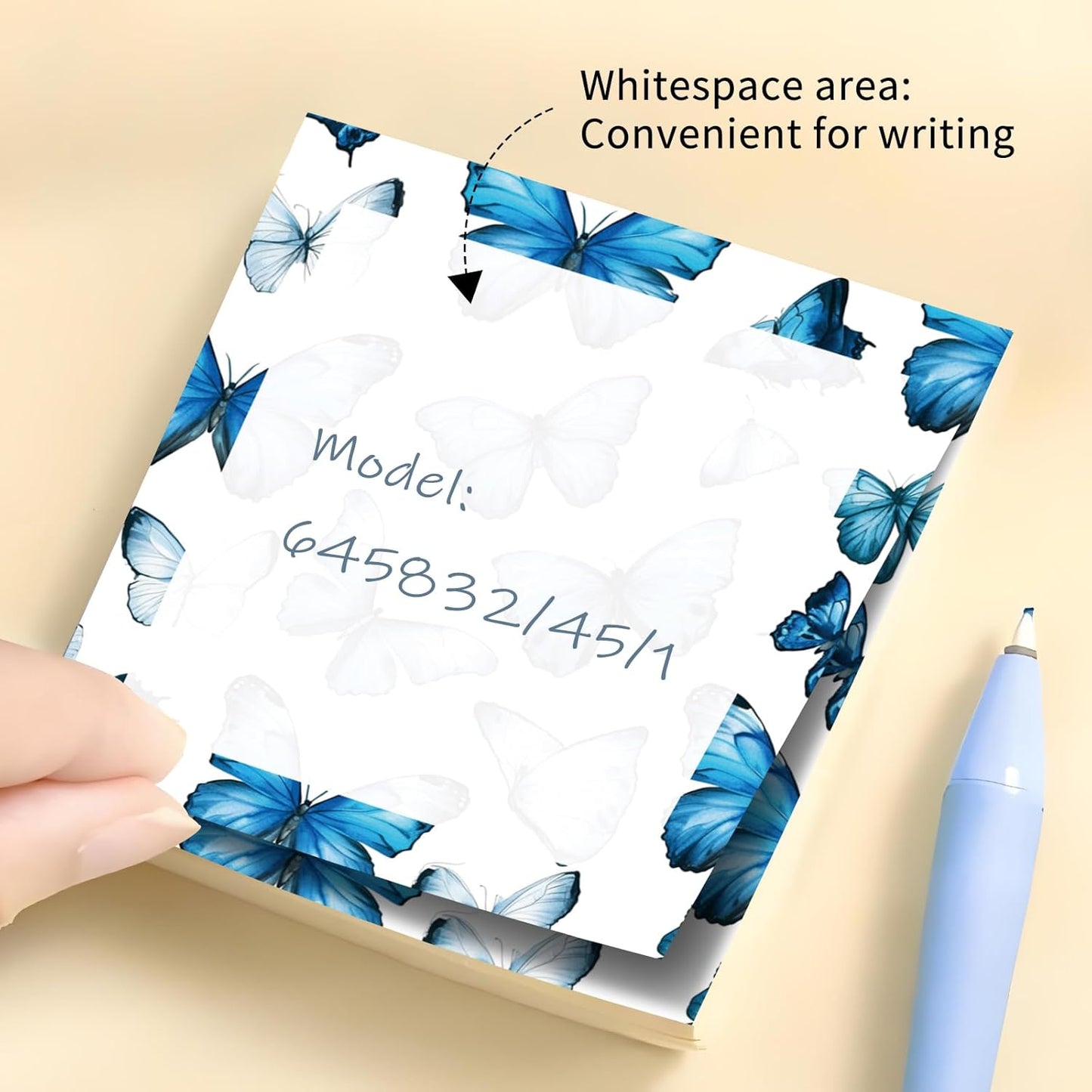Sticky Notes 3x3 Inch, 2 Pads Cute Self-Stick Note Pads, Strong Adhesive Notepads for Office, Home, School, Organization and Reminders Watercolor Wildflowers