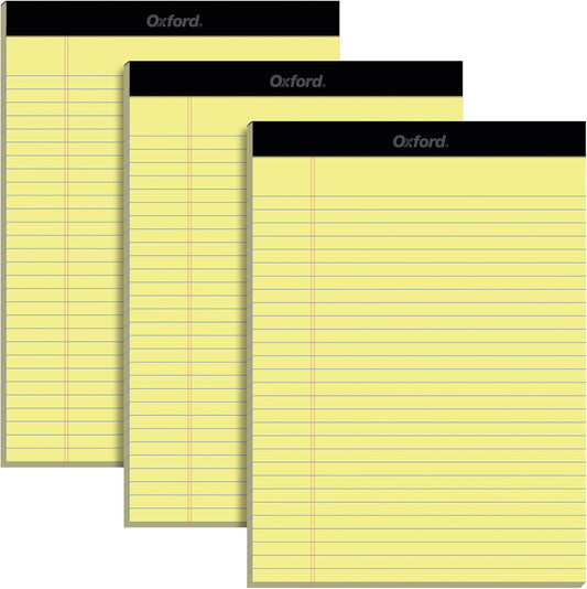 Oxford Premium Legal Pads, 12 Pack, Premium Note Pads, 50 Legal Rule 8.5" x 11" Sheets, Canary Yellow Paper with Firm Back, Professional Legal and Office Notepads
