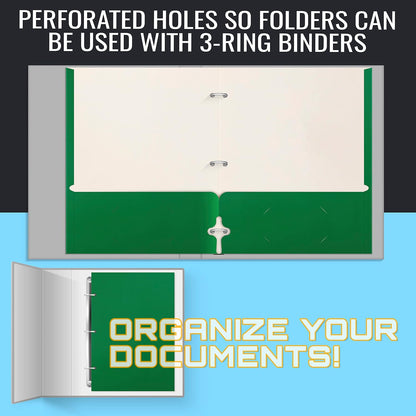 Better Office Products Two Pocket Portfolio Folders, 50-Pack, RED, Letter Size Paper Folders, 50 Pieces, Red