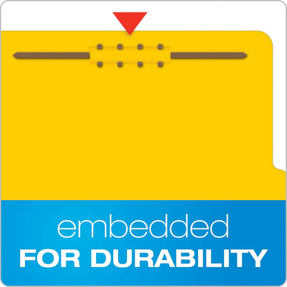 Pendaflex Recycled Classification File Folders, 3 Dividers, 2" Embedded Fasteners, 2/5 Tab Cut, Legal Size, Dark Blue, Box of 10 (29096)