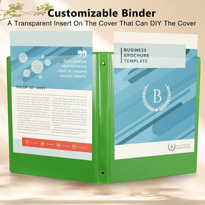 CIXILDTS 1-Inch Round Ring Binders, Standard 3 Ring Binder Fit Letter Size Paper, Presentation View Binders, 6 Packs, Assorted
