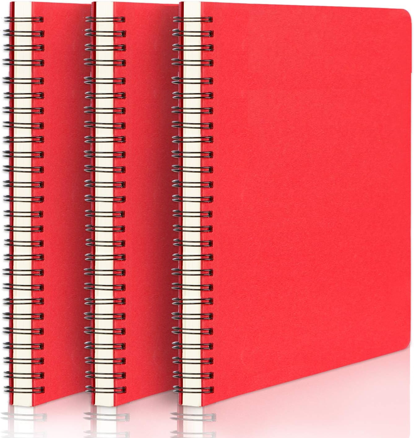 EUSOAR Spiral Notebook, A5 12packs 5.5"X8.3" 120 Pages Lined Travel Writing Notebooks Journal, Memo Notepad Sketchbook, Students College Office Business Subject Diary Ruled Book Journal-Black Cover