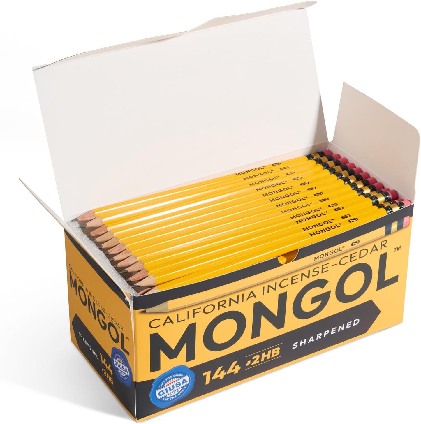Mongol Classic Incense Cedar #2 Pencil - 12-Pack – Pre-sharpened, European Graphite Core, US Grown Cedar, Smudge Free Eraser – Nontoxic PMA Certified