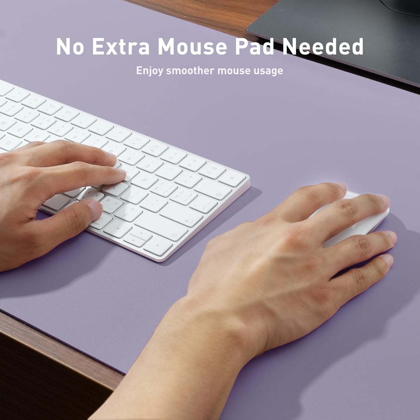 Aothia Non-Slip Waterproof PU Leather Desk Pad Protector for Mouse, Writing Desk, Office, Home, Laptop Blotter, 23.6" x 13.7", Black - Colors A