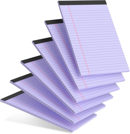 5pcs Small Note Pads 5x8 Notebook College Ruled Legal Pads Color Notepads 5 Pack Study Back Writing Pads 5 x 8 Perforated Narrow Ruled Pads of Paper for School & Office Supplies 30 Sheets/Pack