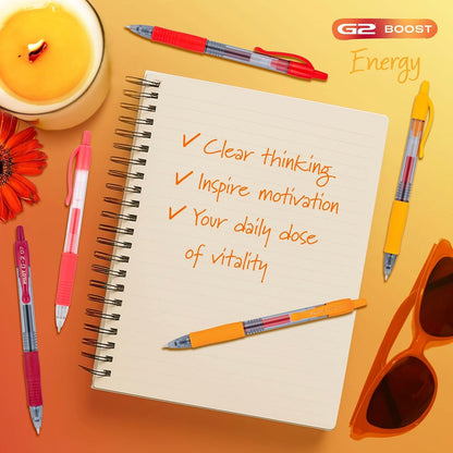 Pilot, G2 Premium Gel Roller Pens, G2 Boost Pink Pack, The Colors of Optimism, 8 Pack Pouch, Fine Point 0.7 mm, Assorted
