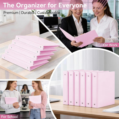 SUIN 1 Inch 3 Ring Binder, Clear 1'' View Presentation Binders with 2 Pockets, Fits 8.5 x 11 Letter Size, Durable Polypropylene, Non-Stick & PVC-Free for School, Office & Home (Orange)