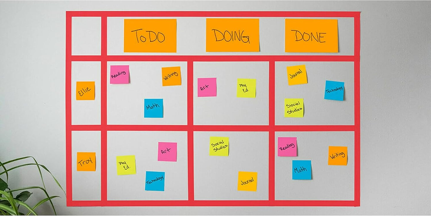 Post-it Super Sticky Notes, 8 Sticky Note Pads, 6 x 4 in., School Supplies, Office Products, Sticky Notes for Vertical Surfaces, Monitors, Walls and Windows, Energy Boost Collection