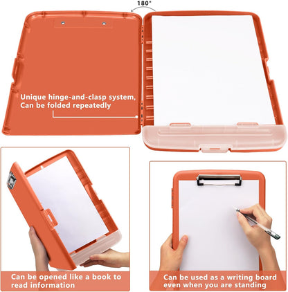 SFLHHDM Purple Clipboard, Clip Boards 8.5x11, Teacher Clipboards with Storage, Plastic Clipboard with Pen Holder, Clipboards Storage for Women Teachers Work, School & Office Supplies