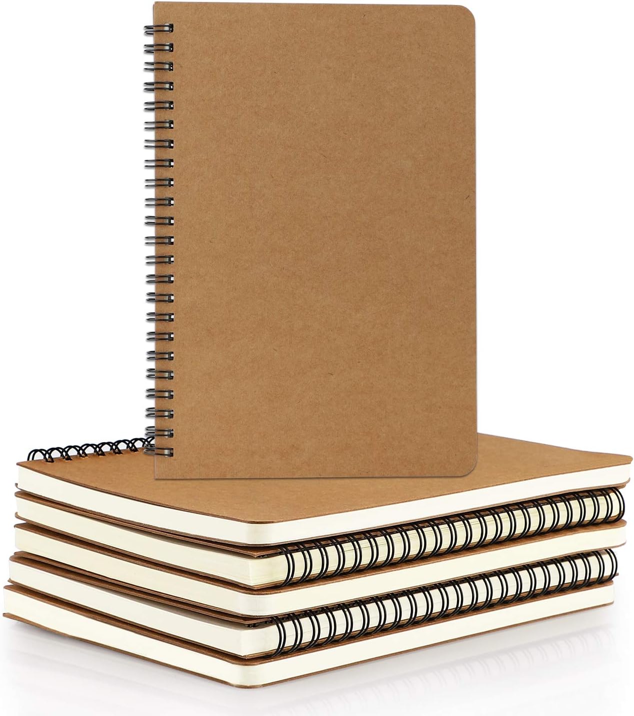 EUSOAR Spiral Notebook, A5 12packs 5.5"X8.3" 120 Pages Lined Travel Writing Notebooks Journal, Memo Notepad Sketchbook, Students College Office Business Subject Diary Ruled Book Journal-Black Cover