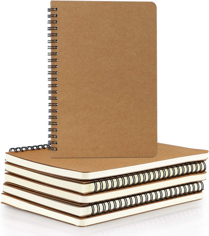 EUSOAR Spiral Notebook, A5 12packs 5.5"X8.3" 120 Pages Lined Travel Writing Notebooks Journal, Memo Notepad Sketchbook, Students College Office Business Subject Diary Ruled Book Journal-Black Cover