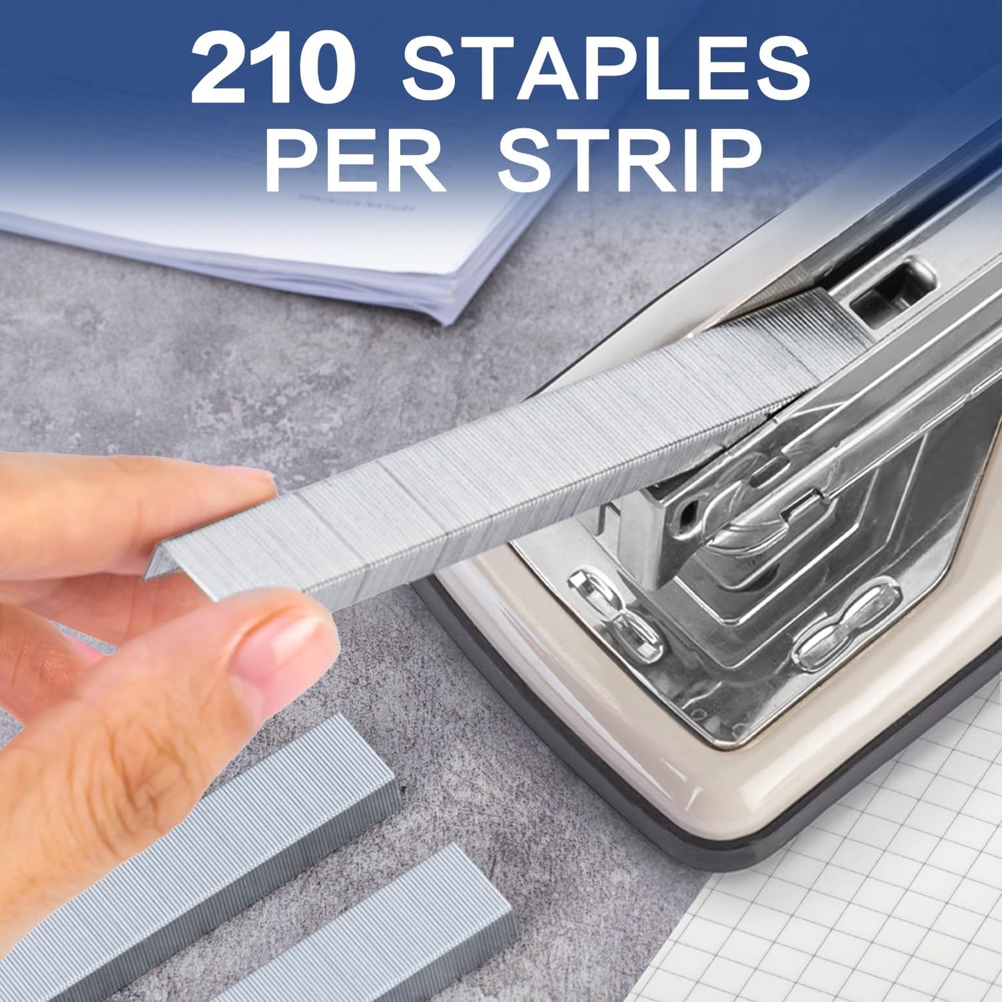 Deli Staples, 10000 Staples, Standard Staple for Desktop Staplers, 1/4'' Length, 210/Strip, 2 Boxes of 5000 Each