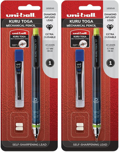 uniball Kuru Toga Mechanical Pencil Starter Kit, 0.7mm HB#2, 1 Pack