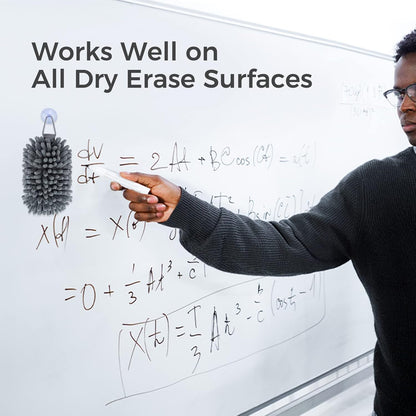 loukin Shag Dry Erase Eraser (3.4 Fl Oz Whiteboard Cleaner Included), Whiteboard Eraser with Suction Cup, Microfiber, Washable, for Classroom, Home and Office Use, Grey
