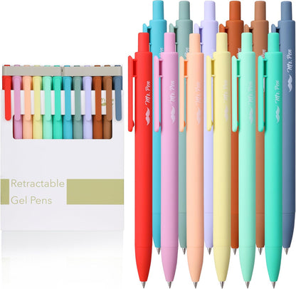Mr. Pen- Retractable Gel Pens, 12 Pack, Colorful Ink, Fine Point 0.7mm, Fast Dry, Smooth Writing, Cute Pens for Drawing, Writing Planner and School Supplies
