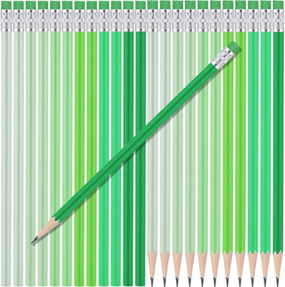24 Pcs Round Pencils with Eraser 2 HB Cute Pencils Bulk for School Graphite Wood Color Unsharpened Pencil for Drawing Sketching Wedding School Teacher Supplies Student Reward