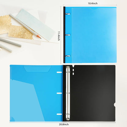 WOT I 1 Inch Telescoping 3 Ring Binder 4 Pack, Expandable Flexible Binder with Customizable Front Cover & Clear Catalog Pocket, Holds 225 Sheets, School Office Supplies, White