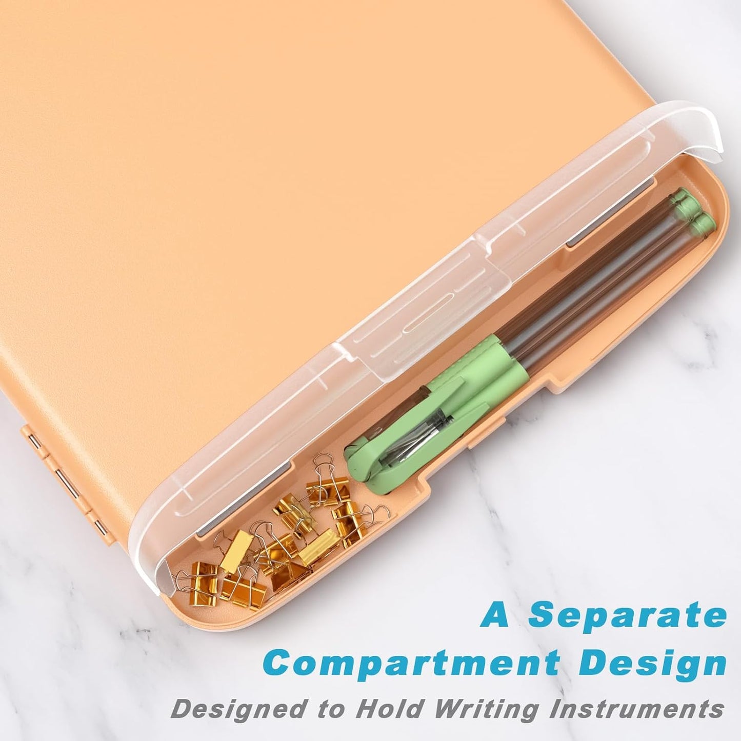 Rimilak Plastic Clipboard with Storage, 8.5 x 11 High Capacity Folio Nursing Case with Pen Holder, Size 14.2 x 9.6 x 1.2″ Folder Side-Opening for Classroom, Teacher, Smooth Writing, Dark Green