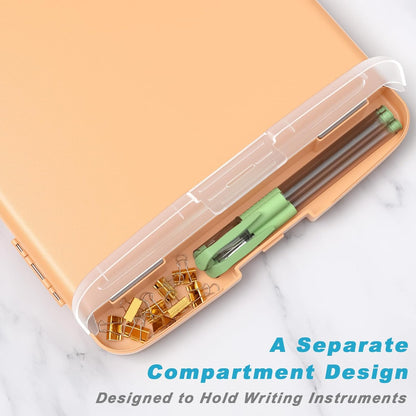 Rimilak Plastic Clipboard with Storage, 8.5 x 11 High Capacity Folio Nursing Case with Pen Holder, Size 14.2 x 9.6 x 1.2″ Folder Side-Opening for Classroom, Teacher, Smooth Writing, Dark Green