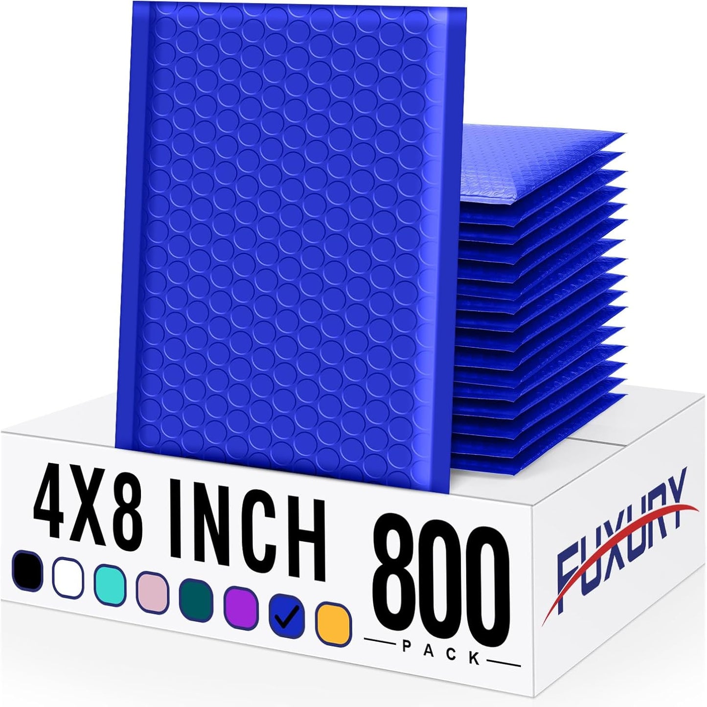 Fuxury Black Bubble Mailers 4x8" 100 Pack Waterproof Padded Envelopes Usable Size 4x7" Self Seal Bubble Envelopes Padded Mailers for Small Business, Envelope Mailers