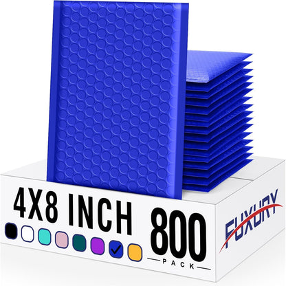 Fuxury Black Bubble Mailers 4x8" 100 Pack Waterproof Padded Envelopes Usable Size 4x7" Self Seal Bubble Envelopes Padded Mailers for Small Business, Envelope Mailers