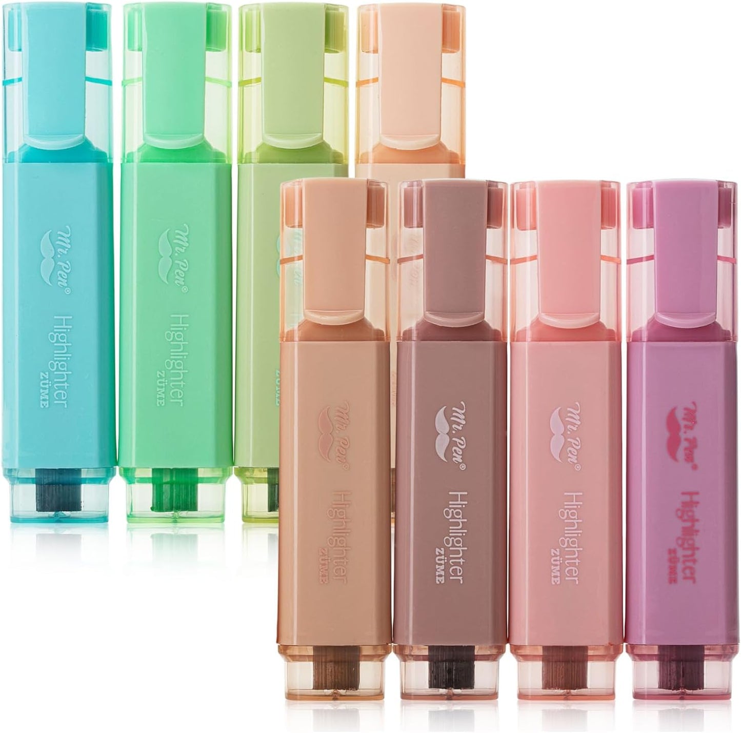 Mr. Pen- Pastel Highlighters, 8 Pack, Highlighters with Firm Chisel Tip, Quick Dry & Non-Toxic, No Bleed on Standard Paper, Ideal for Highlighting, Underlining, Journaling & Coloring