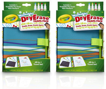 Crayola Washable Dry Erase Travel Pack, Whiteboard for Kids, Ages 4, 5, 6, 7
