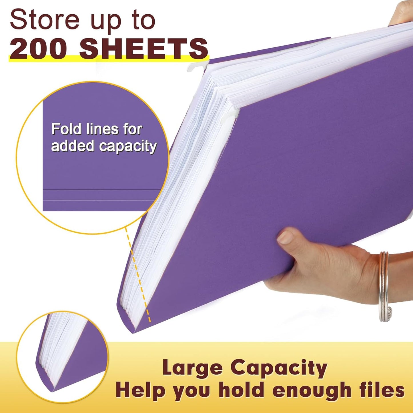 HERKKA Hanging File Folders, 30 Pack Reinforced Letter Size Hanging Folders, Designed for Bulky Files, Filing Cabinet, 1/5-Cut Adjustable Tabs (Blue)