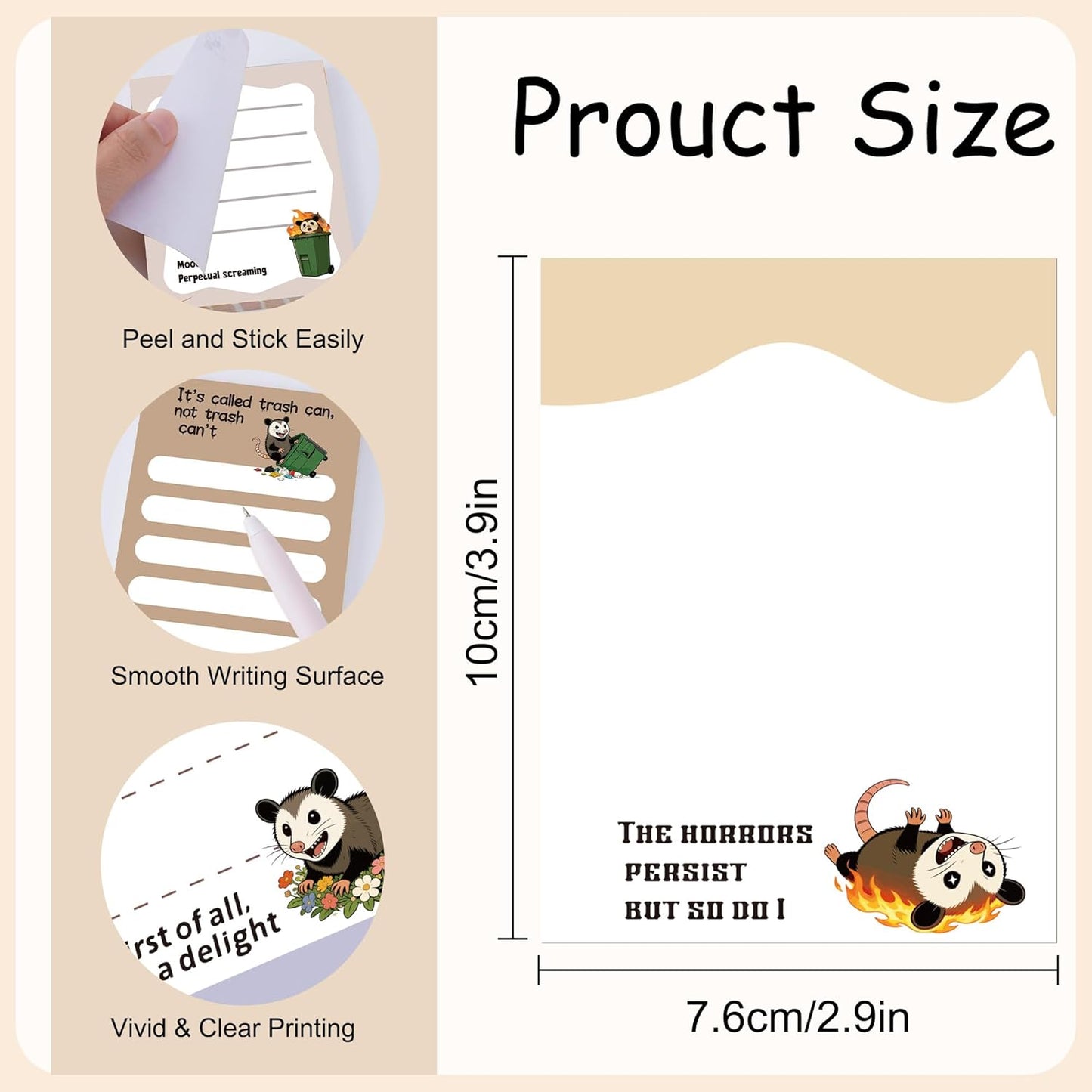 Dumpster Fire Sticky Notes 9 Pack, Funny Dumpster Fire Notepads for Work Stress Relief, Cute Self-Stick Memo Note Pads for Office, Humorous Gifts for Coworkers Students School Office Supplies 3×3 Inch