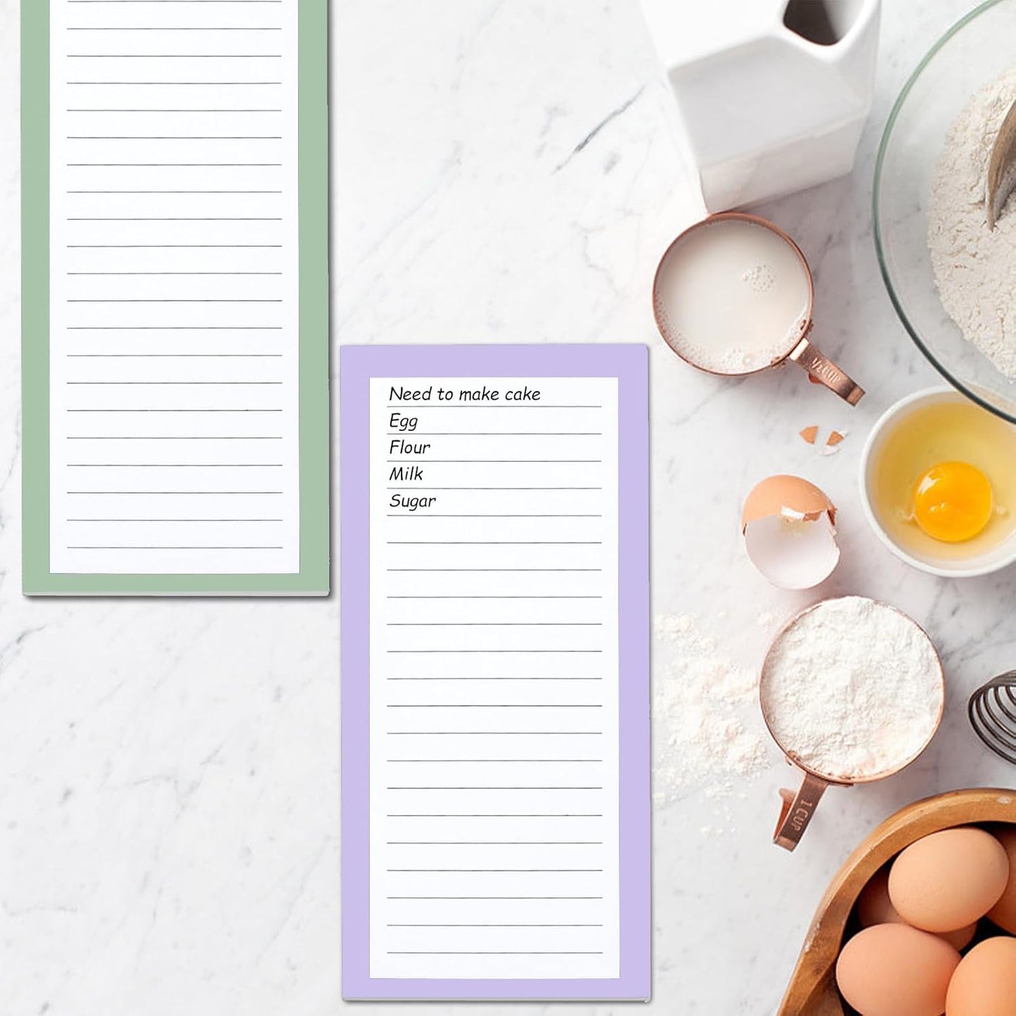 FLIPPED 4 Pack Magnetic Notepads for Refrigerator, Notepad Grocery List Large Magnet Pad for Fridge,Full Magnet Back Design Magnetic Memo Pads for Grocery List, Shopping List, to-Do List(200 Sheets)