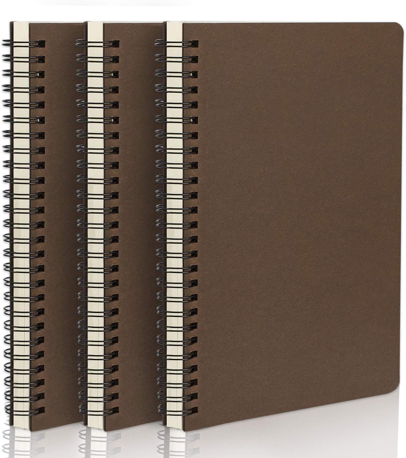 EUSOAR Spiral Notebook, A5 12packs 5.5"X8.3" 120 Pages Lined Travel Writing Notebooks Journal, Memo Notepad Sketchbook, Students College Office Business Subject Diary Ruled Book Journal-Black Cover