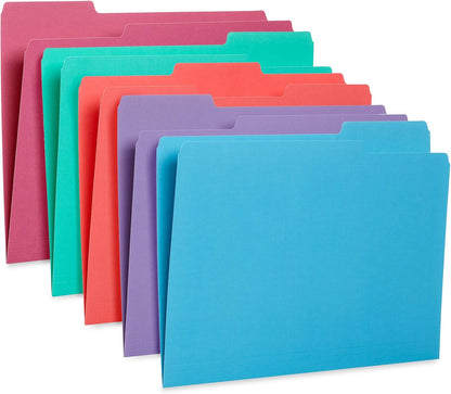 File Folder, 1/3 Cut Tab, Letter Size, Yellow, Great for Organizing and Easy File Storage, 100 Per Box