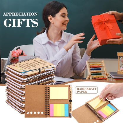 30 Sets Employee Appreciation Gifts Bulk Inspirational Spiral Notebook with Sticky Note and Motivational Bamboo Pens Thank You Gifts for Employees Coworkers,Teachers,Nurse,Office Staff,Team,Volunteer