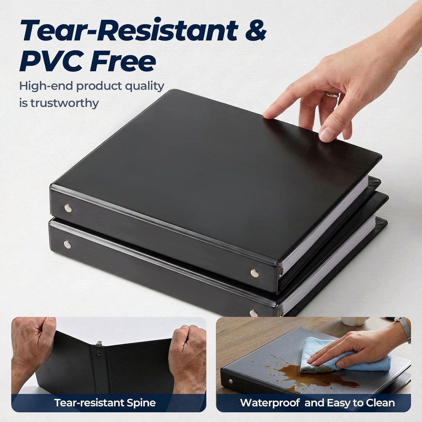 1 Inch 3 Ring Binders 24 Pack, Clear View Binder Bulk, White PVC-Free 3-Ring Binders for School, Office or Home, Fits 8.5 x 11 Inches Paper