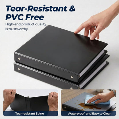 1 Inch 3 Ring Binders 24 Pack, Clear View Binder Bulk, White PVC-Free 3-Ring Binders for School, Office or Home, Fits 8.5 x 11 Inches Paper