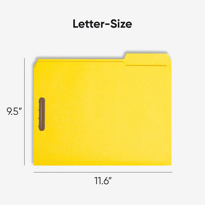 Smead Fastener File Folders, Reinforced 1/3-Cut Tabs, 2 Fasteners, Letter Size, Blue, 50 per Box (12040)